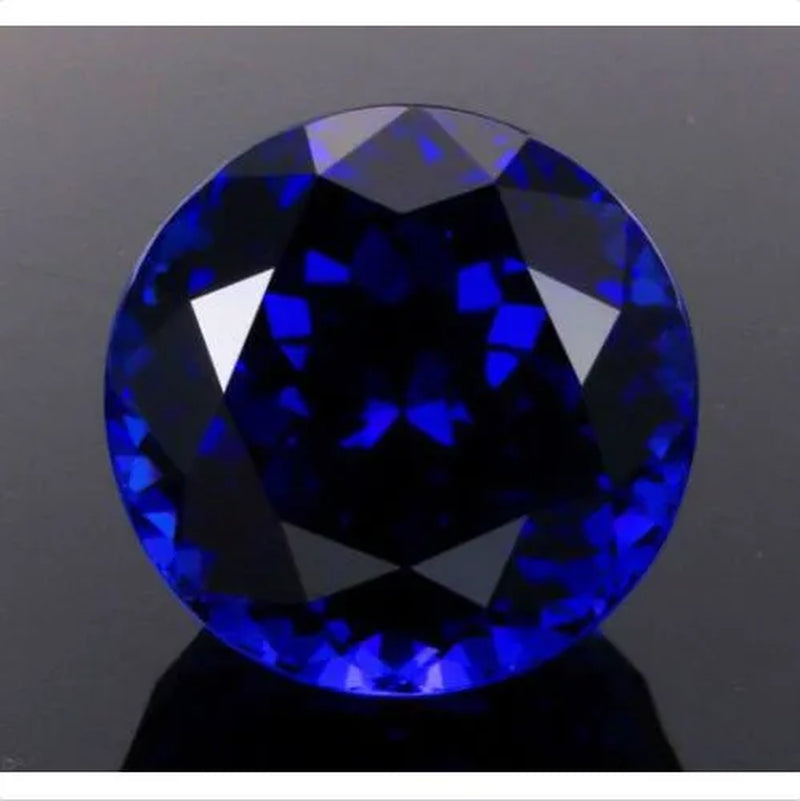 Blue Sapphire 10mm 4.58cts Round Faceted Cut Shape AAAAA VVS Loose Gemstone Edelsteine