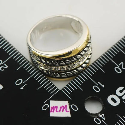 White Topaz 925 Sterling Silver Fashion Ring Size 6 7 8 9 10 F869