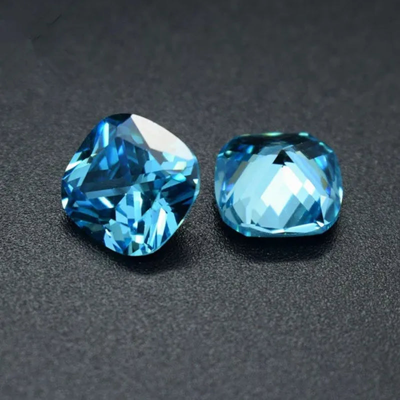 Sea Blue Sapphire 7x7mm 2.39ct Square Cut Shape AAAAA VVS Loose Gemstone