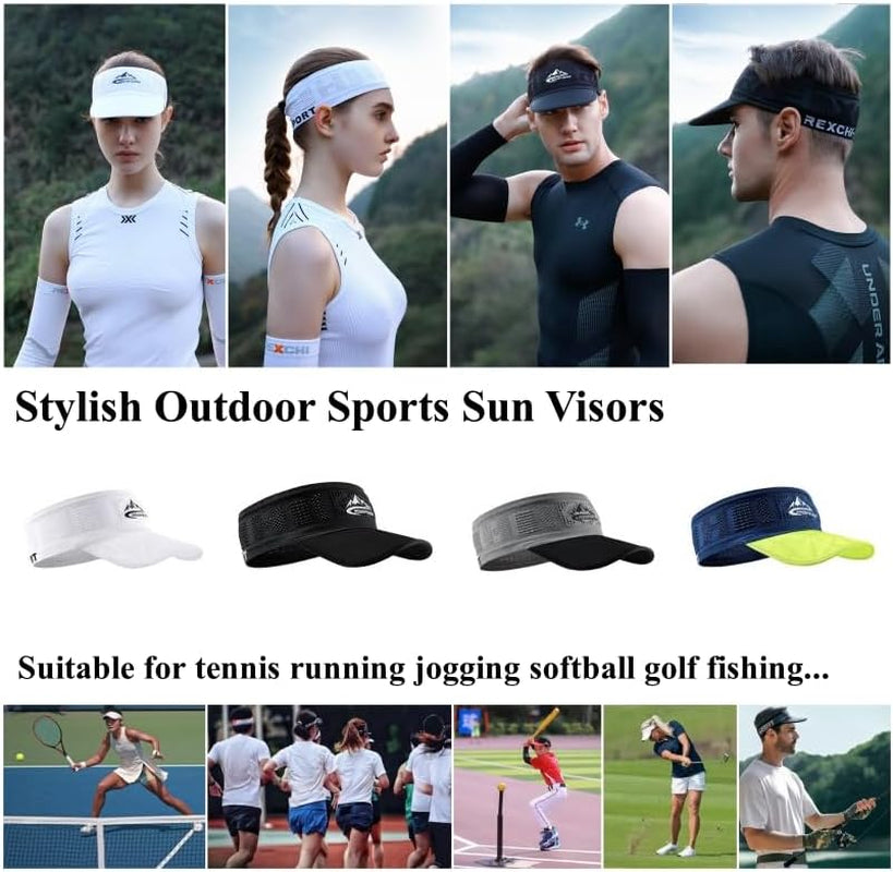 Sport Sun Visor Hats for Men Women Headsweats Sunvisor Cap for Men Women Sun Visors for Running, Golf, Tennis, Softball