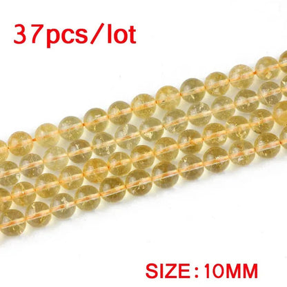 Citrine Beads Natural Crystal Stone Top Quality Yellow Creastly Round Loose Beads Ball 4/6/8/10/12MM Jewelry Bracelet Making DIY