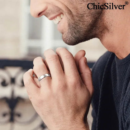 ChicSilver 5mm 925 Sterling Silver Ring Classic Eternity Wedding Band Comfort Fit for Men Women High Polished