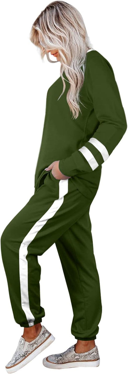 Sweatsuit for Women 2 Piece Outfits for Womens Crewneck Sweatshirts Pullover