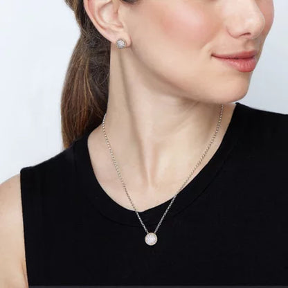 0.20 CT. T.W. Diamond Halo Pendant and Earring Set in Sterling Silver and 14K Yellow Gold