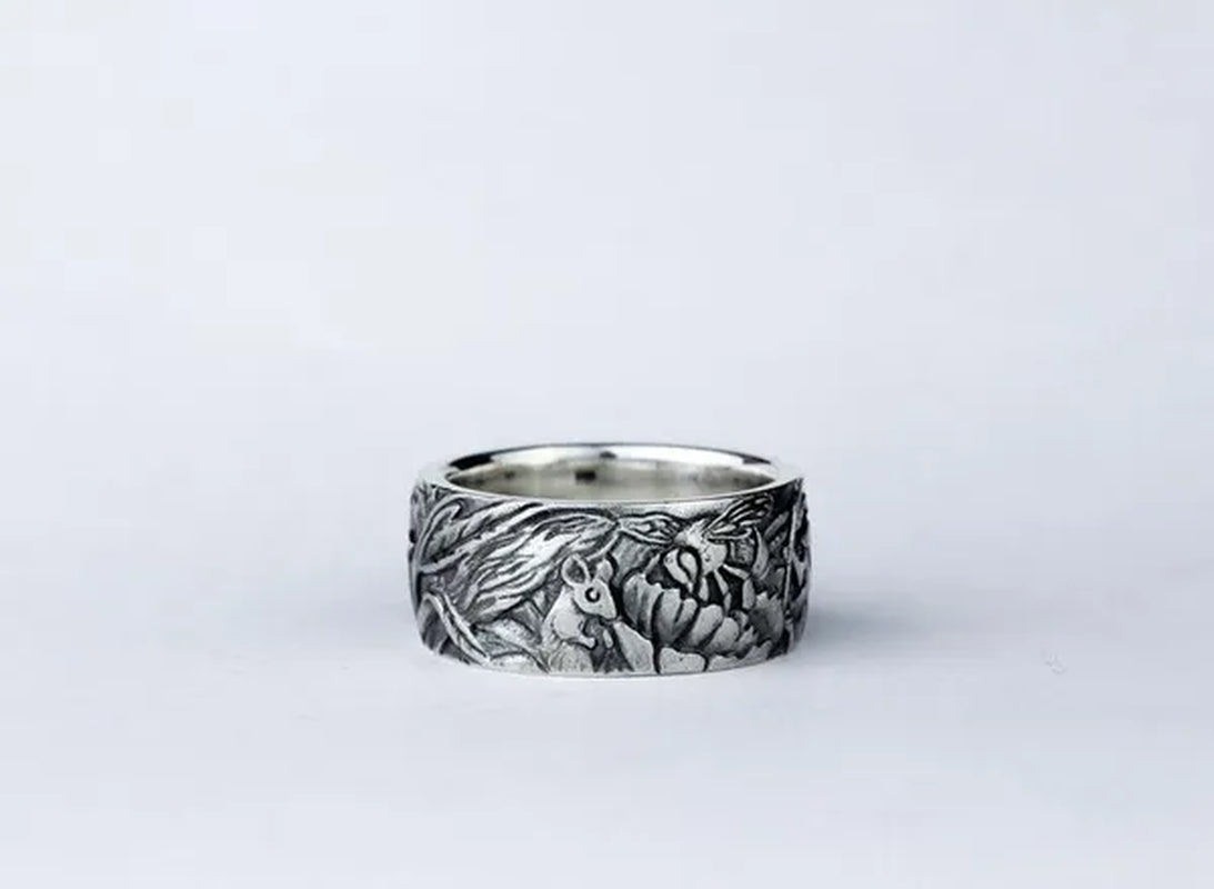 Exquisite 925 Sterling Silver Cat Ring Women Men Party Fine Jewelry