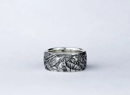 Exquisite 925 Sterling Silver Cat Ring Women Men Party Fine Jewelry