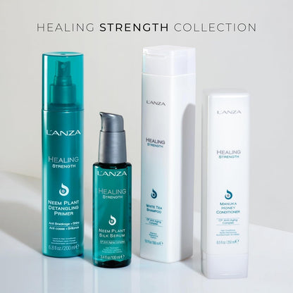 L'ANZA Healing Strength Neem Plant Silk Hair Serum, Neem Oil anti Frizz Damaged Hair Treatment, Nourishes, Strengthens, Boosts Shine, Repairs and Prevents Breakage from Split Ends (3.4 Fl Oz)