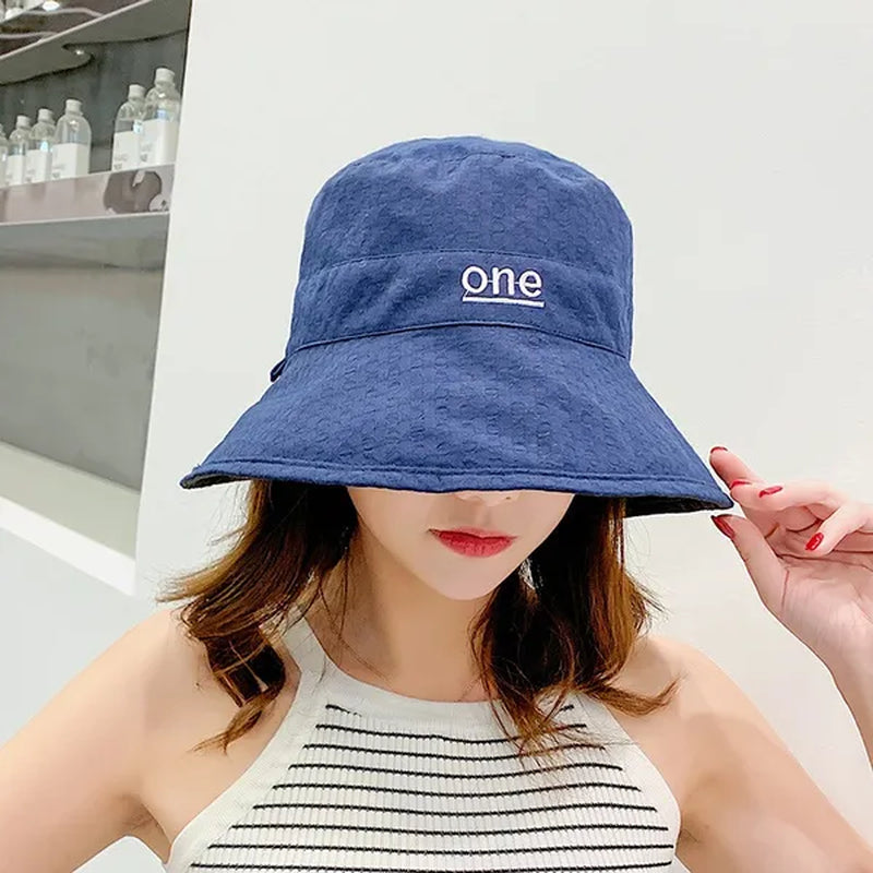 Fashion Letter embroidery Double Side Hats Vintage cotton Fisherman Hat Women Couple Sunhat Cap Hip Hop Punk Hat Outdoor Cap for Men Women Bucket Hat