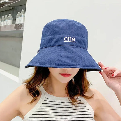 Fashion Letter embroidery Double Side Hats Vintage cotton Fisherman Hat Women Couple Sunhat Cap Hip Hop Punk Hat Outdoor Cap for Men Women Bucket Hat