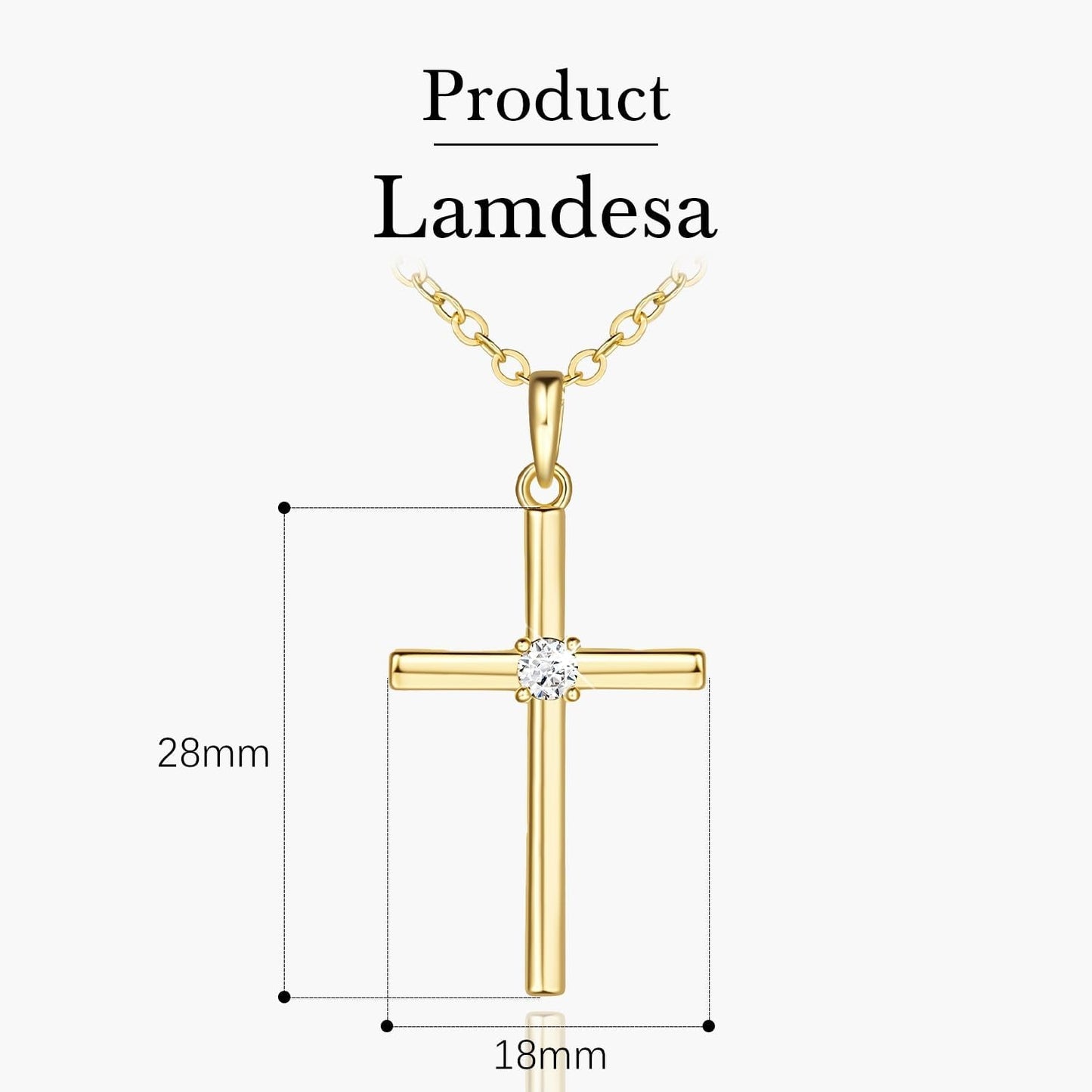 Gold Cross Necklaces for Women 14K Gold Cross Necklace for Women Crosses Pendant Necklace for Womens Chic Simplicity with a Cubic Zirconia Crosses Chain for Womens
