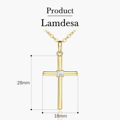 Gold Cross Necklaces for Women 14K Gold Cross Necklace for Women Crosses Pendant Necklace for Womens Chic Simplicity with a Cubic Zirconia Crosses Chain for Womens