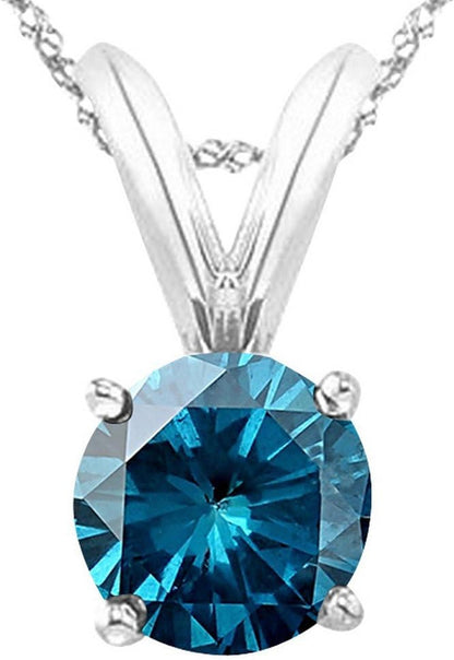 1/2 to 5 Carat round Natural Real Tanzanite/Sapphire/Ruby/Emerald/Black/Brown/Blue Diamond Pendant Necklace AAA Quality