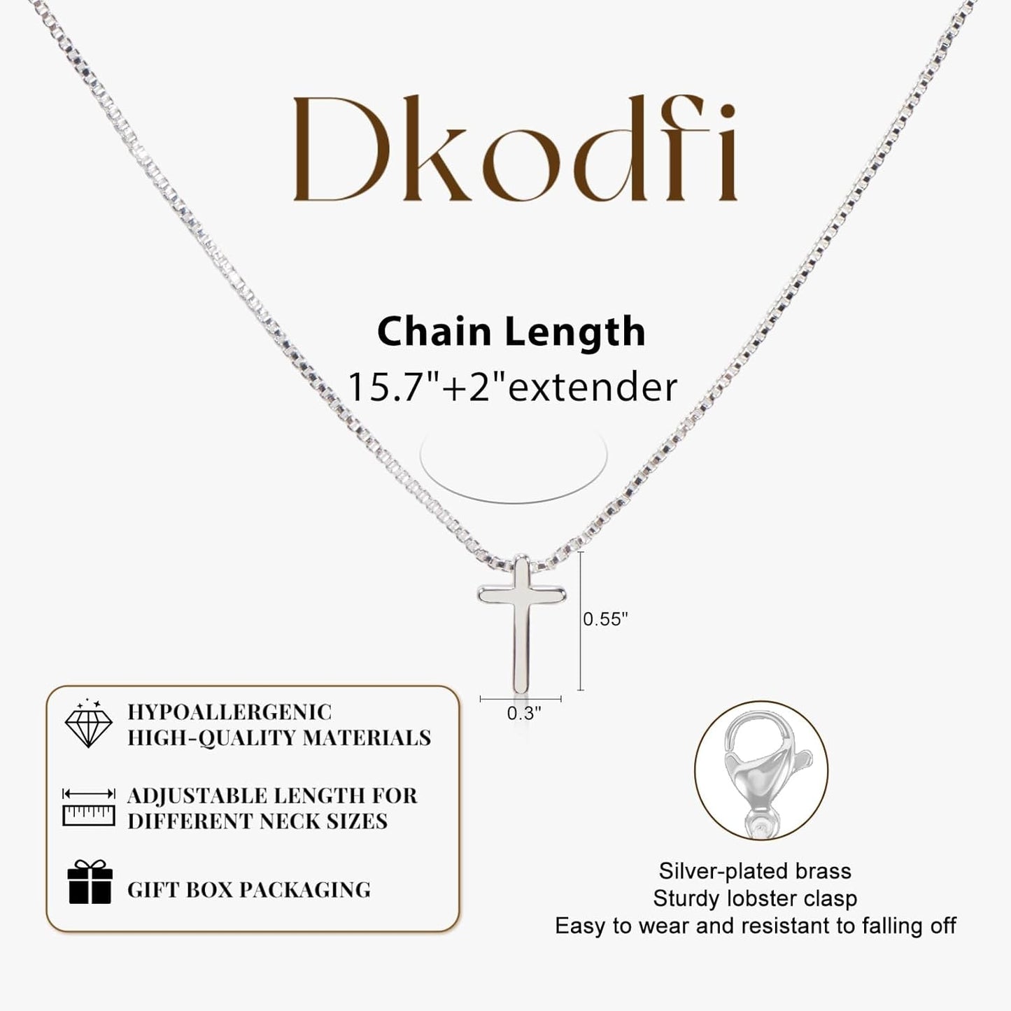 Gold Necklace for Women,Valentines Day Gifts, Cross Necklace Dainty 18K Real Gold Silver Plated, Cute Simple Small Trendy Choker Pendant Jewelry Non Tarnish Gold Necklace Faith Jewelry Gift