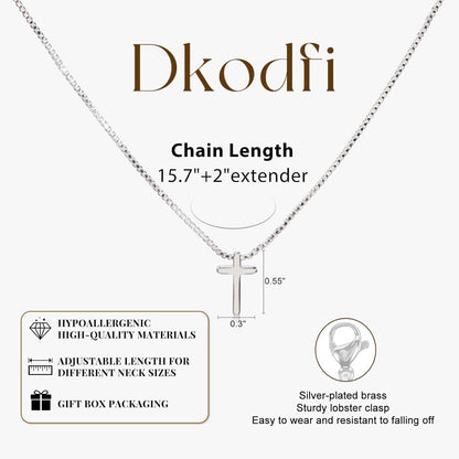 Gold Necklace for Women,Valentines Day Gifts, Cross Necklace Dainty 18K Real Gold Silver Plated, Cute Simple Small Trendy Choker Pendant Jewelry Non Tarnish Gold Necklace Faith Jewelry Gift
