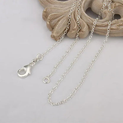 Fashion Jewelry 5pcs/3pcs 925 Sterling Silver "O" Shaped Chain Necklace (DIY Necklace)Size 16-24 Inch