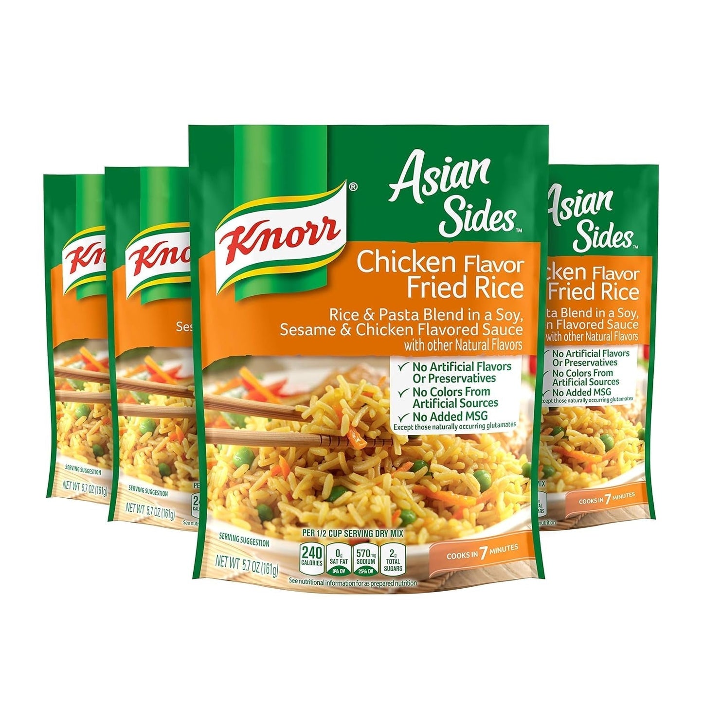 Asian Sides for a Tasty Rice Side Dish Chicken Fried Rice No Artificial Flavors 5.7 Oz 4 Count