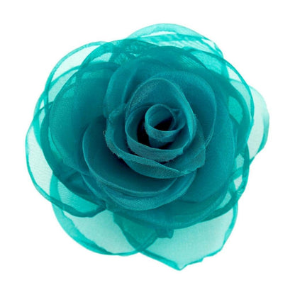 Lovely Rose Flower Hair Clips and Brooches for Women | Floral Pins and Accessories with Green Brooch
