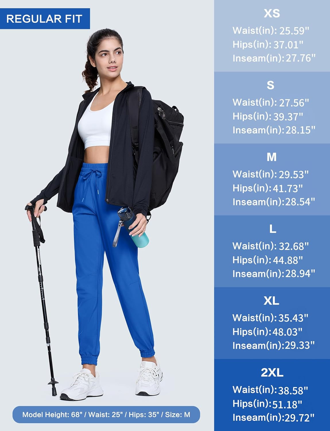 Women'S Hiking Pants Lightweight Quick Dry Water Resistant Athletic Running Joggers with Pockets Outdoor Travel