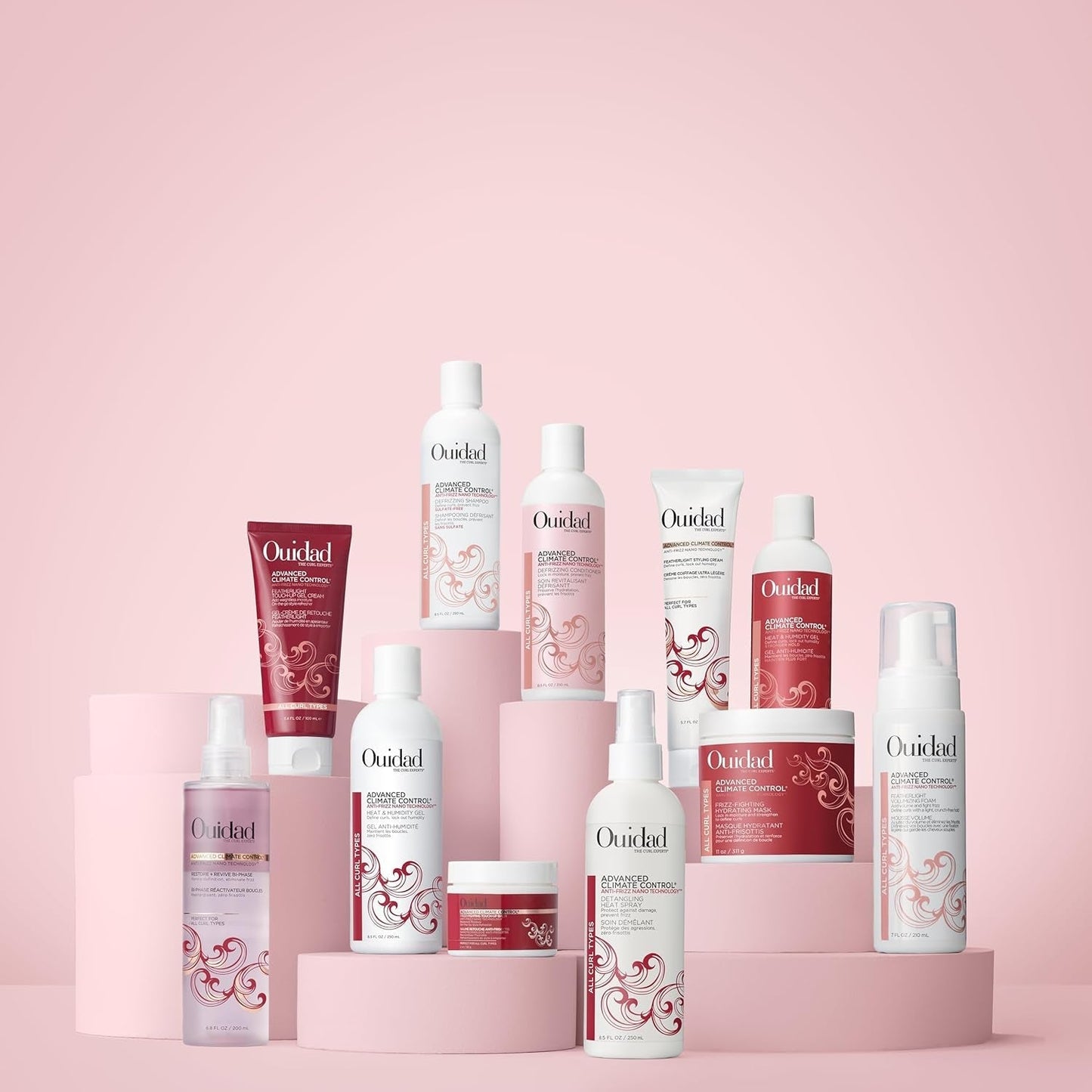 Ouidad Advanced Climate Control Volumizing Foam - 7 Fl Oz, Lightweight Hair Styling Foam, Anti-Frizz Nano Technology, Adds Volume, Fights Frizz & Defines Curls, Crunch-Free Hold, for All Curl Types