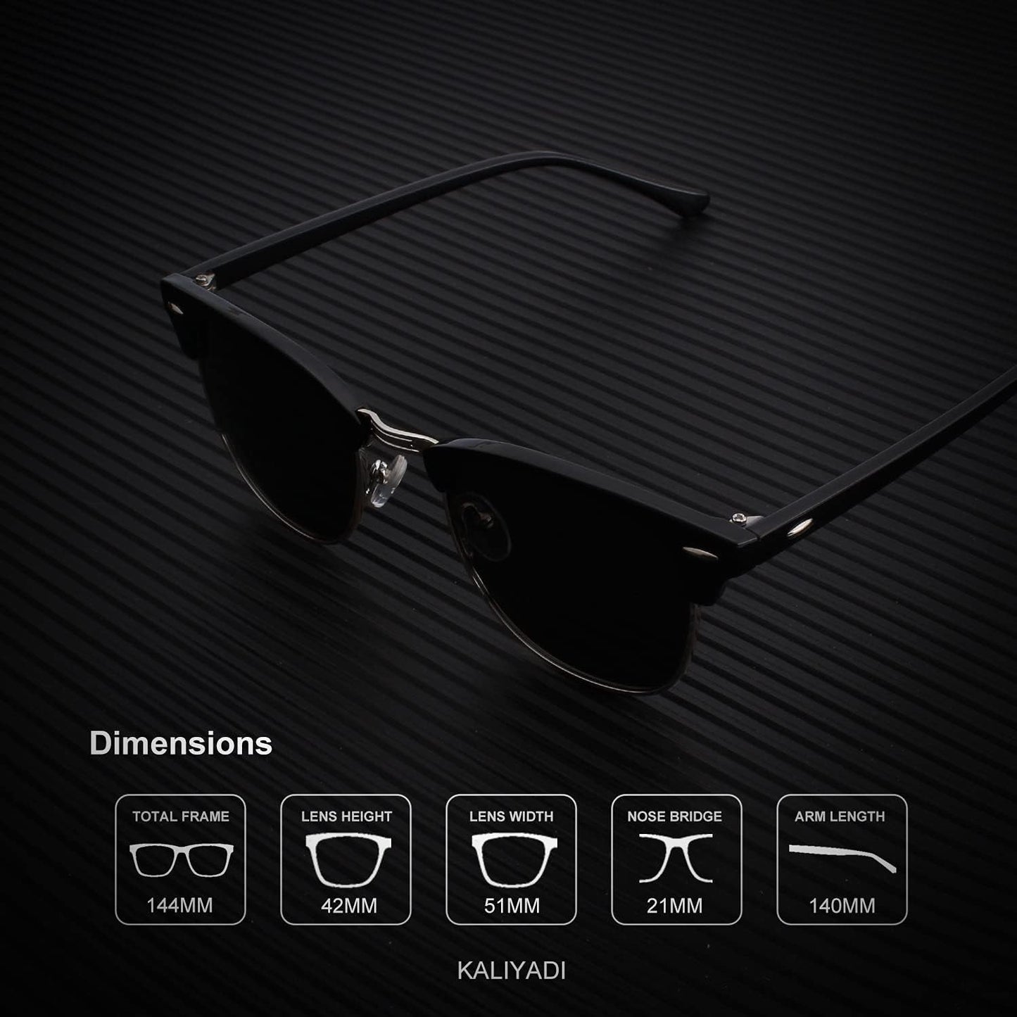 Polarized Sunglasses for Men and Women Semi-Rimless Frame Driving Sun Glasses UV Blocking