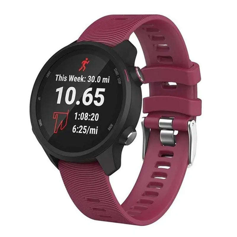 Garmin 245 Sports Watch Silicone Strap, 20mm Sports Bracelet for Forerunner 245M / 645 / Vivoactive3 / Vivomove HR