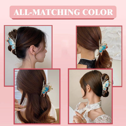 6 Pcs Metal Butterfly Hair Clips for Women & Girls - 4 Inch Large Nonslip Matte Claws with Strong Hold for Long, Thick or Thin Hair, 6 Styles