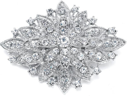 Vintage Wedding Jewelry Crystal Bridal Brooch Pin for Brides, Bridesmaids, Mother of the Bride - WORLD TIME VISITS