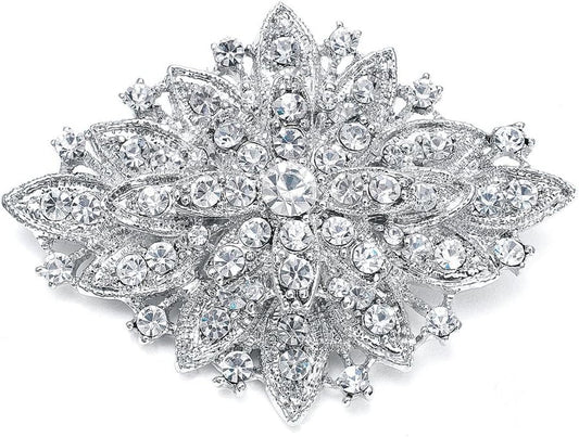 Vintage Wedding Jewelry Crystal Bridal Brooch Pin for Brides, Bridesmaids, Mother of the Bride - WORLD TIME VISITS