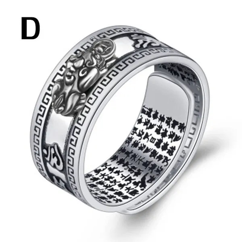 1Pc Jewelry Feng Shui Pixiu Mani Mantra Protection Wealth Ring