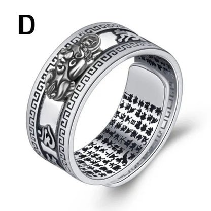 1Pc Jewelry Feng Shui Pixiu Mani Mantra Protection Wealth Ring