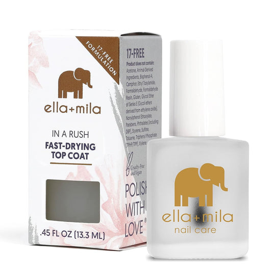 "In a Rush Fast Dry Top Coat Nail Polish with High Glossy Shine. This Clear Nail Polish Features a UV Inhibitor to Resist Yellowing and Comes in a 0.45 Fl Oz Bottle - WORLD TIME VISITS