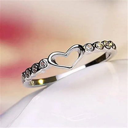 Love Ring 925 Sterling Silver Blue Sapphire Ring  Gemstone Heart Ring Women's Fashion Rings