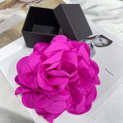 Dainty Handmade Fabric Rose Flower Extra Large Big Brooches Lapel Pins Flowers Oversized Brooch Pin for Women Wedding Party Banquet Dress Suit Clothes Accessories Jewelry Gifts 6.3In