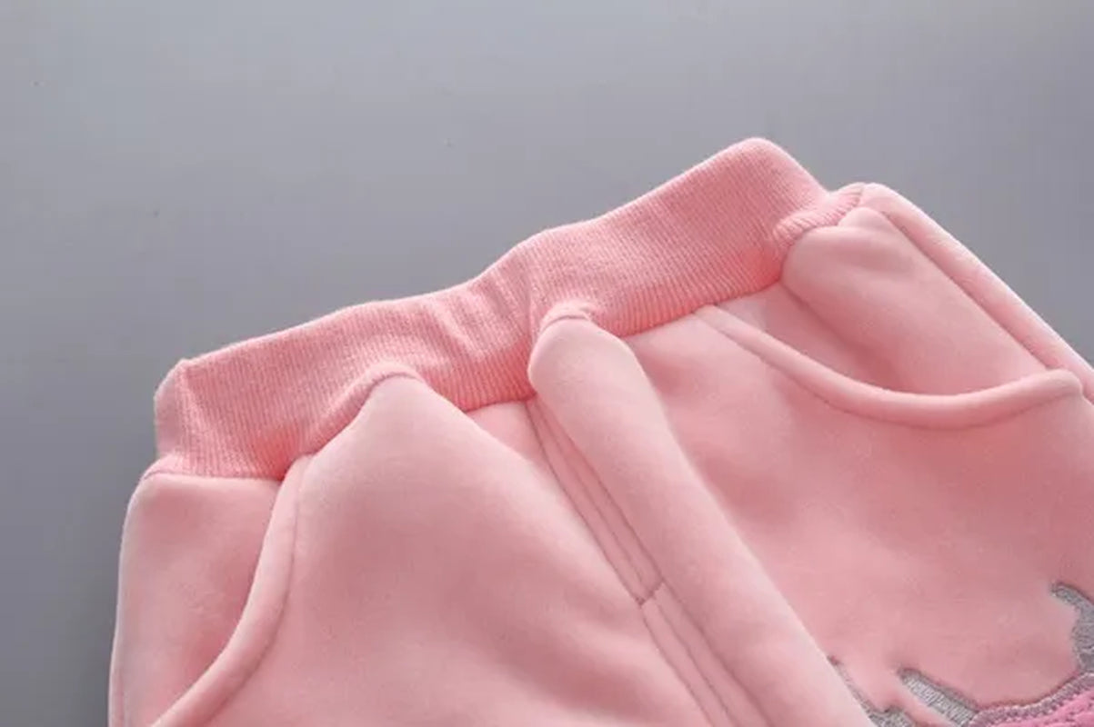 3Pcs/Set NEW Infant Baby Kids Cashmere and Thickening Winter Warm Cartoon Sika Deer Long Sleeved Hooded Coat Outerwear Jacket Pant Chidlren Outfits 3-Pieces Suit