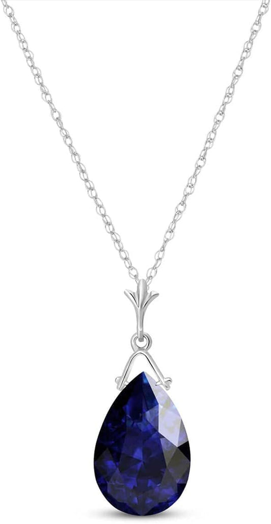 14K Solid Gold Necklace with Briolette Sapphire