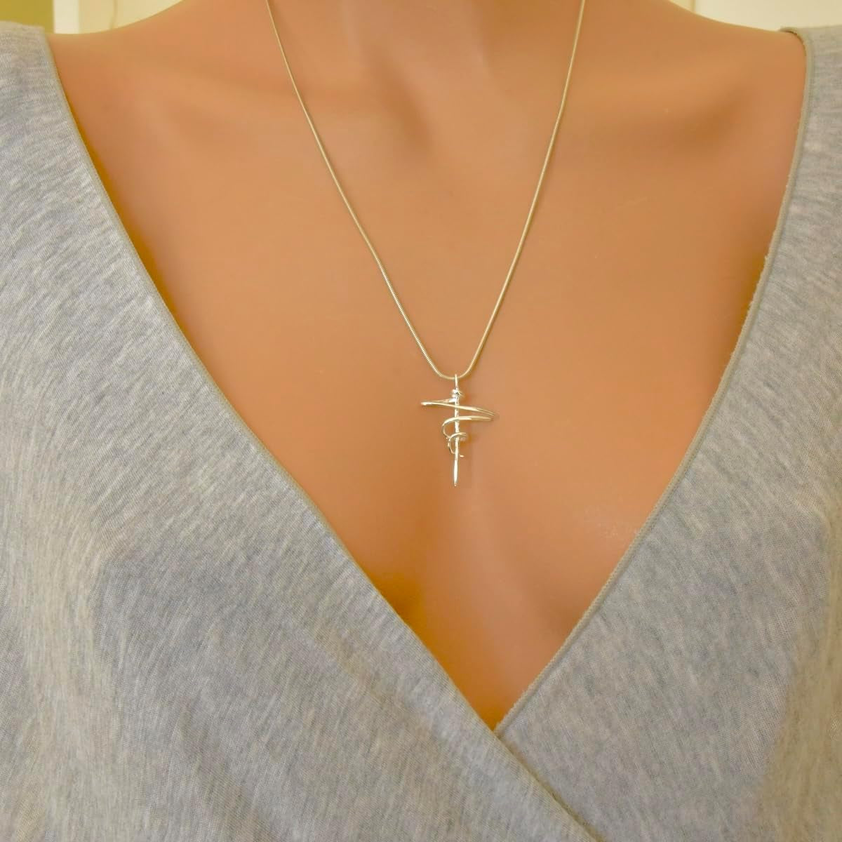 SALE! Cross Sterling Silver 925 Pendant Minimalistic Design Religious Unisex Jewelry
