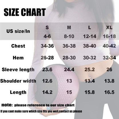 Women'S Long Sleeves Workout Crop Tops Seamless Sports Shirts Fitness Activewear