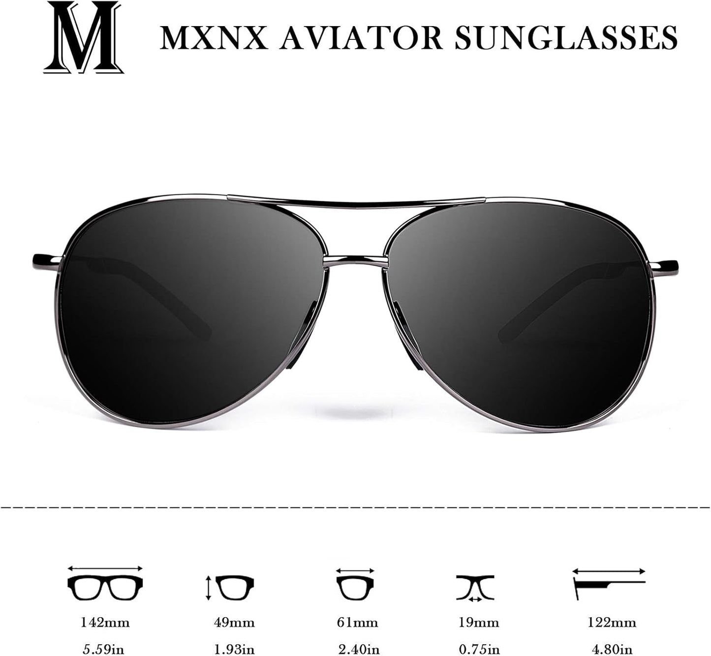 Aviator Sunglasses for Men Polarized Women UV Protection Lightweight Driving Fishing Sports Unisex Glasses MX208