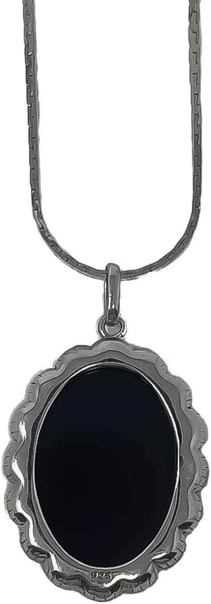 Dove with Cross Cameo Pendant | 925 Sterling Silver | Religious Jewelry | 24'' Chain | Gift Boxed, Silver, White - WORLD TIME VISITS