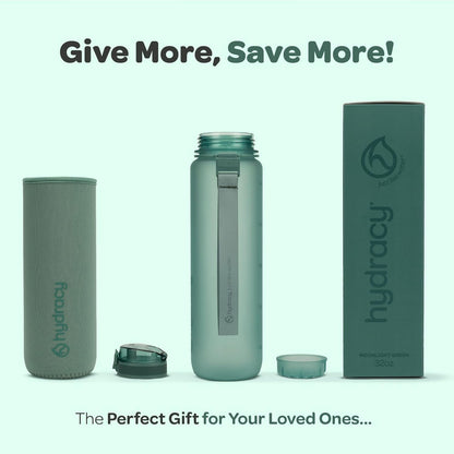 Water Bottle with Time Marker -Large BPA Free Water Bottle & No Sweat Sleeve -Leak Proof Gym Bottle with Fruit Infuser Strainer & Times to Drink -Ideal for Fitness Sports & Outdoors
