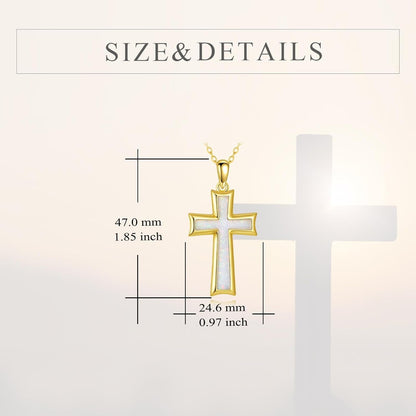 Cross Necklace for Women Sterling Silver Cross Pendant Necklace Opal Jewelry Religious Jewelry Christian Gifts