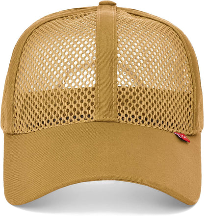 Men Mesh Trucker Baseball Cap Adjustable 6-Panel Hat Outdoor Sports Wear