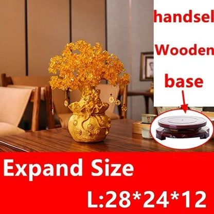 Resin Citrine Feng Shui Money Tree Lucky Tree Home Decoration Ornaments Festival Holiday Gifts Bring Wealth