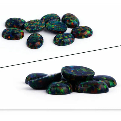 AAAAA BLACK MIX OPAL Gem OVAL Cabochon Cut 8X10mm VVS Loose Gemstone DIY Precious Stones