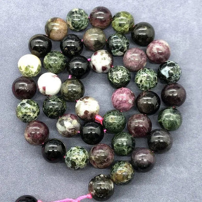 AAAAA Green Tourmaline Beads 6 - 12Mm round Natural Loose Stone Zeuxite Bracelet - WORLD TIME VISITS