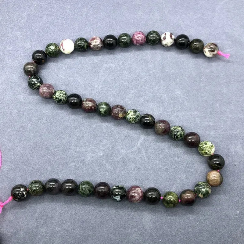 AAAAA Green Tourmaline Beads 6-12Mm round Natural Loose Stone Zeuxite Bracelet