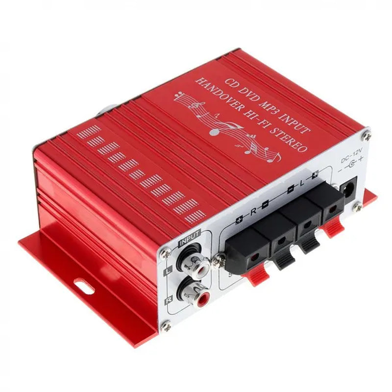 2CH Hi-Fi Car Stereo Amplifier Support CD / DVD / MP3 Input with Remote Control for Car Motorcycle Home