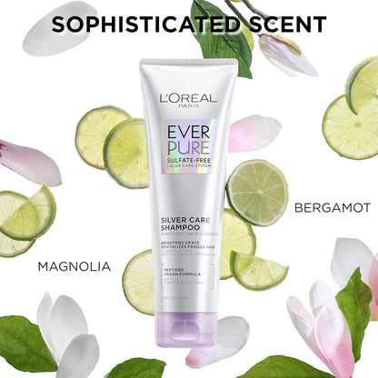 Everpure Brightening and Nourishing Shampoo for Gray Hair, Sulfate-Free Vegan Formula with Peptides, 8.5 Fl Oz