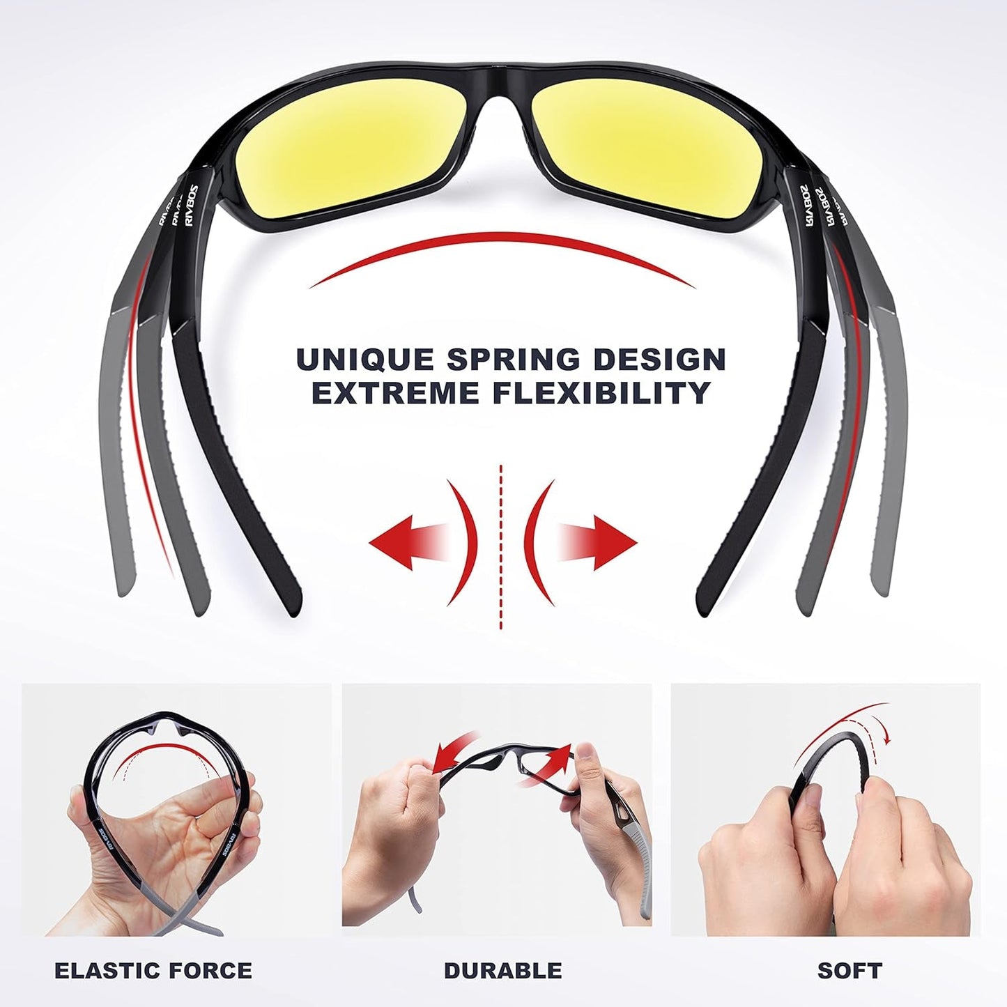 Polarized Sports Sunglasses Driving Sun Glasses Shades for Men Women Tr90 Frame for Cycling Fishing Running RB831