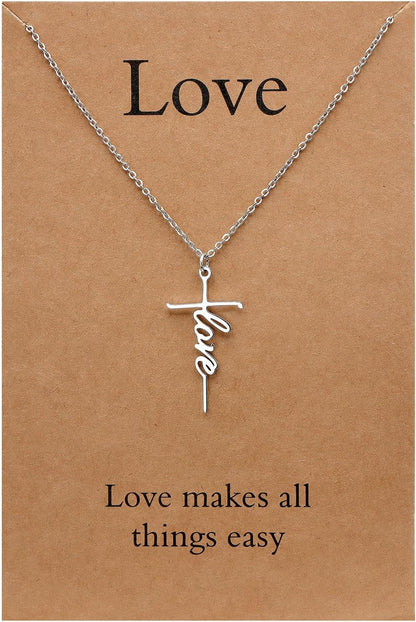 Faith Cross Pendant Necklace for Women Religious Christian Jewelry Mother'S Day Gifts for Women - WORLD TIME VISITS